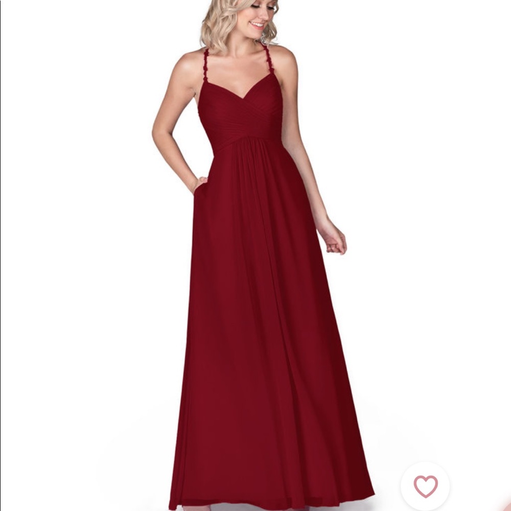 Azazie Maven Bridal Dresses in Burgundy- with Pockets!!